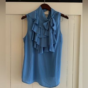 Banana Republic Sleeveless blouse ruffles with tie size M EUC